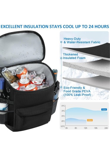 Suntek Sırt Çantası Soğutucu Benzersiz Taşınabilir Erkekler Siyah