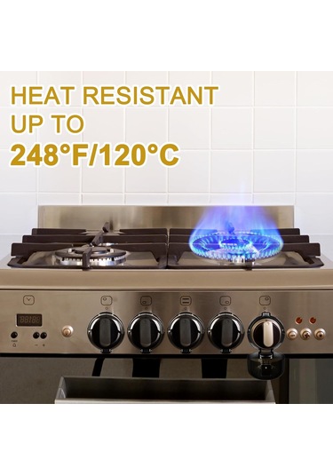 Hangfox Çocuk Ve Evcil Hayvan Güvenliği İçin 5'li Ocak Düğme Koruması, Evrensel Boyut, Isı Dayanıklı 248 F , Tek Elle Kullanıma Uygun, Sıcaklığa Dayanıklı Siyah Kapaklar Çok Renkli