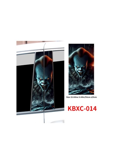 Korku Palyaço Araba Çıkartma Otomobil B Sütun Su Geçirmez Güneş Koruyucu Dekorasyon Kapağı 009 2pcs 1 Piece Set