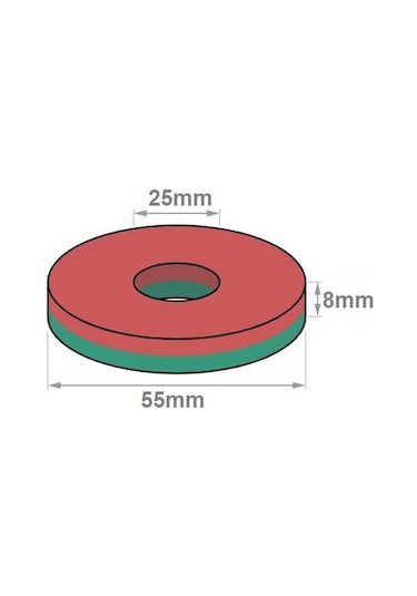 Mıknatıs Halka Ferrit 55Mm X D25Mm X 8Mm 20 Adet