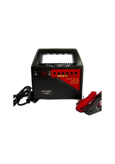 Akü Şarj Aleti 6V / 12V Maşalı Led Göstergeli