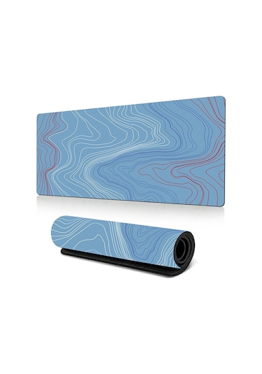 Cbtx 300 X 700 X 3mm Soyut Sıvı Desenli Mouse Pad Kaymaz Kauçuk Mouse Pad - Stil Q
