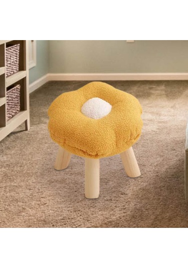 Suntek Footrest Puf Karikatür Çiçek Şekilli Kanepe Sarı Sarı