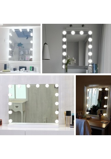 Novahub Led Makyaj Lambası Ayna Önü Güzellik Doldurma Işığı El Yüzeyi Lambası, 6 Ampul Güç Kaynağı Çok Renkli