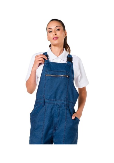 Şensel, Yazlık Kot Bahçıvan Tulum, Lacivert -8E145- Askılı Tulum