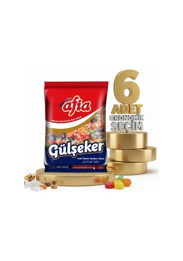 Afia Gülşeker Karışık Meyve Aromalı Şeker 6x175 Gr