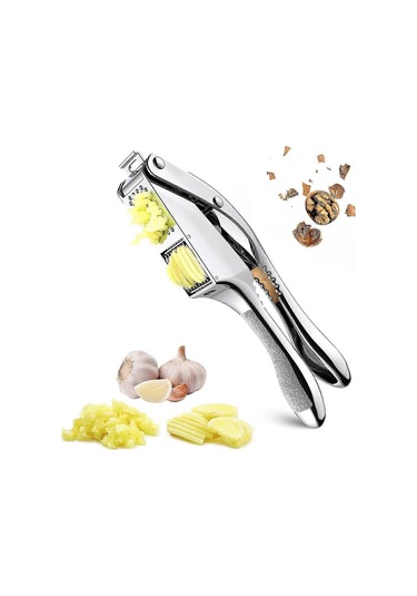 Ergonomik Kaymaz Saplı 2'si 1 Arada Sarımsak Kesici Paslanmaz Çel Çok Renkli