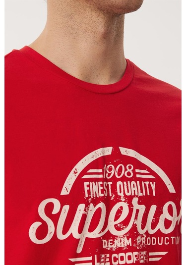 Lee Cooper Joseph Erkek O Yaka T Shırt Kırmızı 16112 Kırmızı