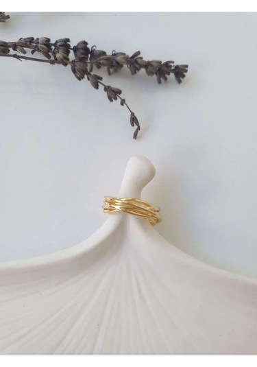 Çelik Gold Fashion Ayarlanabilir Yüzük Sevgiliye Hediye