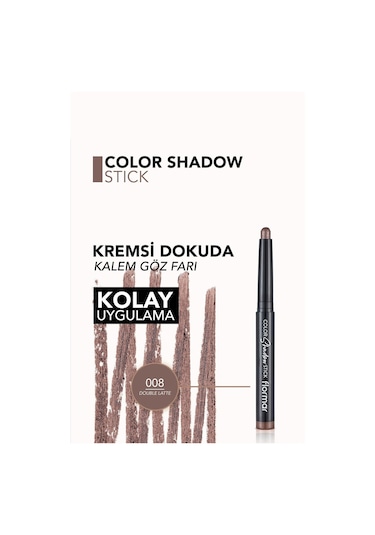 Flormar Color Shadow Asansörlü Kalem Far 008 Double Latte - 8682536039482