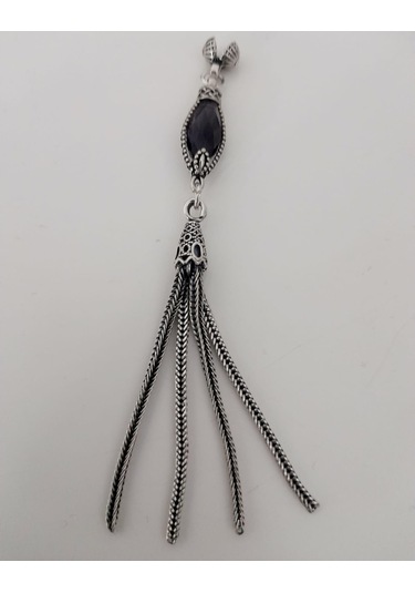 Soma Tesbih Özel Tasarım Zirkon Taşlı 925 Ayar Gümüş Püskül 3,61 G