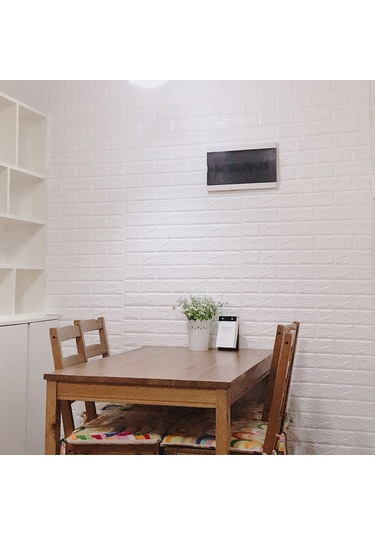 Hombey 3d Pe Köpük Duvar Sticker, Bezelye Desenli, Çocuk Odası/salon İçin, Çarpma Engelleyici, Su Geçirmez, Kendinden Yapışkan, Beyaz 8 Çok Renkli