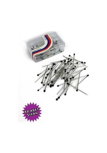 Toplu İğne Siyah Renk 50 Adet 2.5cm - Eşarp Ve Şal İğnesi - Kadın Tesettür Aksesuar Çok Amaçlı Siyah