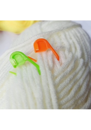 200 Ad Ilmek Sabitleyici Ip Tutucu Plastik Çengelli Iğne Örgü Set