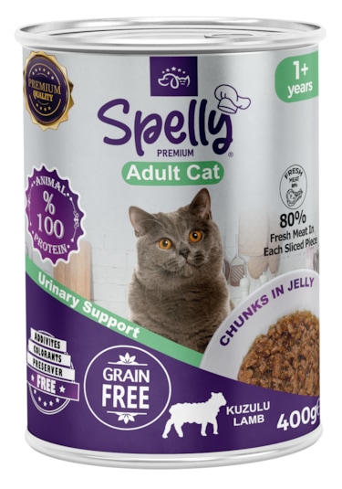 Spelly Kuzulu Yetişkin Kedi Maması Konserve 12 x 400 G
