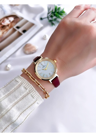 Coliseum Deri Kordon Vintage Seri Kadın Kol Saati+bileklik Hediyeli Cl8368.bm4 Sarı