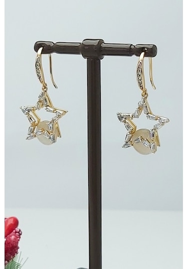 Rose Altın Kaplama Vip Seri Xuping Baget Taşlı Sallantılı Yıldız Rose Gold