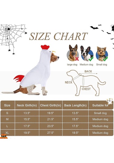 Küçük Orta Boy Evcil Hayvanlar İçin Köpek Cadılar Bayramı Tavuk K