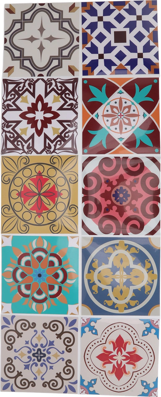 Geeroyoo 10 Adet 15x15cm Pvc Materıalı Suya Dayanıklı Morağ Kurgu Kapı- Duvar- Merdane Stıcker Random Desen Diğer