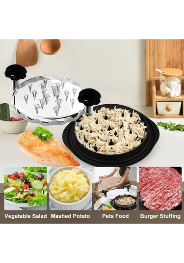 Konesam Evde Tavuk Göğsü Ile Et Dilimleyici, Köpürtici Ve Parçacıklaştırıcı, Çocuk Yemeği Ve Akşam Yemeği Hazırlama Aleti Siyah Diğer