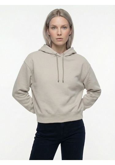 Regular Fit Kadın Sweatshirt Bej