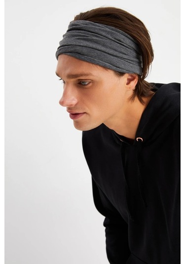 Erkek 4 Fonksiyonlu Koruyucu Pamuklu, Esnek, Terletmez, Bandana, Boyunluk, Maske - Tek Ebat / Füme Füme