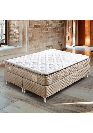 Setaymobilya Ortopedik Yatak, Stella Bej Pedli Ortopedik Yaylı Yatak