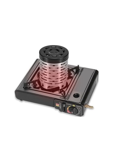 Yunboo Taşınabilir Çadır Isıtıcı - Paslanmaz Çelik Yapı, Isı Artırıcı İki Katlı Konstruksiyon, Çalışma Ocağına Kolay Kurulum Gümüş