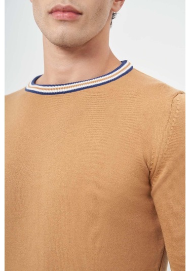 Camel Uzun Kol Düz Örme Bisiklet Yaka Classic Slim Fit Triko 1012245108 CAMEL