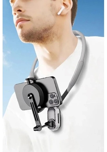 360 Derece Ayarlanabilir Boyun Askılı Manyetik Telefon Tutucu