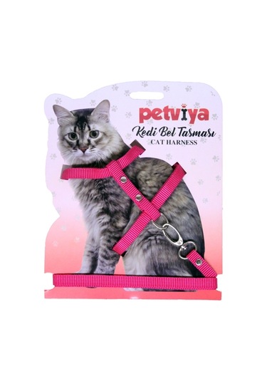 Petviya Ayarlanabilir Kedi Göğüs Bel Tasması Kırmızı