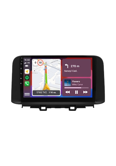 Hyundai Kona Android Multimedya Sistemi 2018-2022 8gb Ram, 64gb Hafıza, Bluetooth, Carplay & Android Auto Kamera  9"