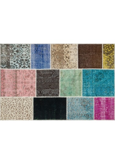 Patchwork El Dokuma Eskitme Halı 120 X 180 Cm 5631