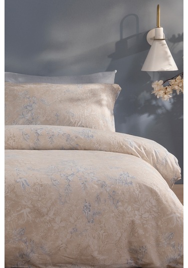 Puffy Claus Çift Kişilik Polycotton Nevresim Takımı - Bej Bej