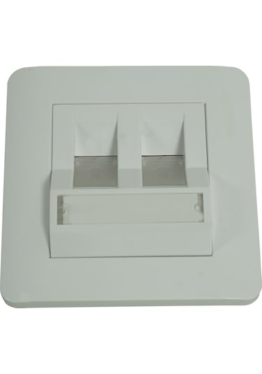 Canovate Faceplate 2 Port 86X86 Fildişi Renkli Açılı 25 Adet