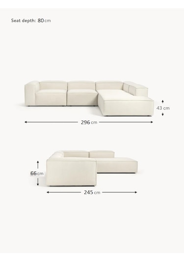 Most Mollis Pro 4 Modül Sağ Köşe Fitilli Kırık Beyaz Kadife Kumaş