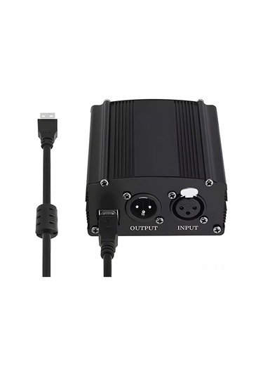 Teltree 48v Fantezi Gücü, Kondansatör Mikrofonu İçin, Usb Beslemeli, Canlı Yayın Ekipmanı Uyumlu, 2m Xlr Kablolu + Usb Kablolu Besleme Kaynağı