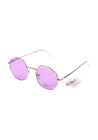 Mobgift Sekizgen Retro Unisex Güneş Gözlüğü Lila