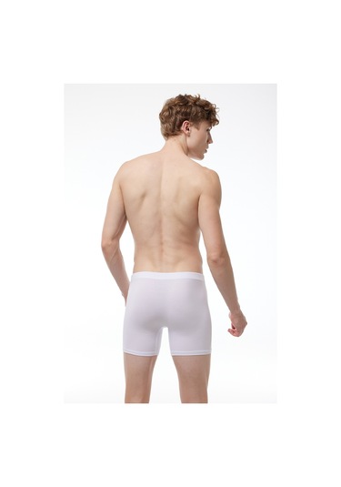 Malabadi Erkek Beyaz 6 Lı Pamuk Elastan Uzun Boxer 073 Beyaz