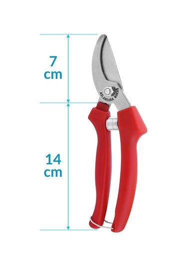 Aslankara Budama Bağ Üzüm Makası Eğri Kırmızı 21 Cm