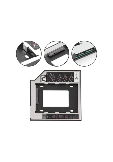 Techtic 9.5mm Ssd Caddy Sata Arayüzü Alüminyum Disk Sürücü Kutusu