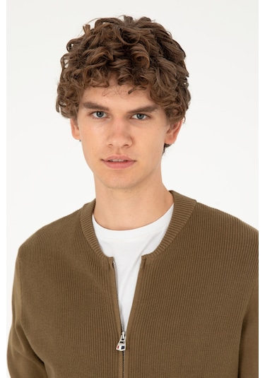 U.s. Polo Assn. Erkek Haki Hırka Triko 50293528-vr027 Haki