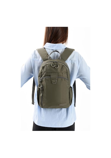 Unisex Sırt Çantası Paraşüt Kumaş Hafif Çok Cepli Yağmur İtici Kumaş 32 22 Cm 571 Collection Haki