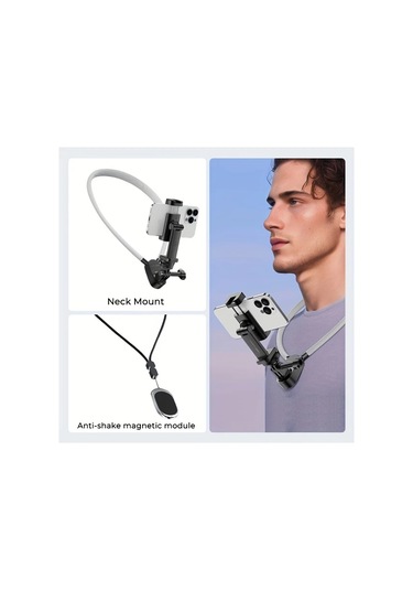 Motion003 1 Takım Mobil Telefon Kordonu Manyetik Anti Sallantı Sabit Boyun Vlog Kamera Kordonu Spor Açık Hava Canlı Balıkçılık Bisiklet Video Kaydı -
