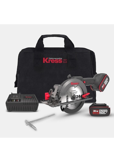Kress KUE11 20 V 4.0 AH Li-ion Çift Akülü Kömürsüz Daire Testere 140 MM