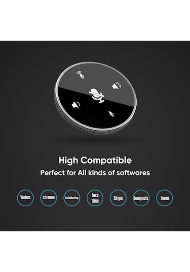 Symbee Y02 Usb Konferans Mikrofonu - 360 Tüm Yönlü Ses Alıcı, Gömülü Hoparlör, Plug & Play, Ofis/online Eğitim/voice Chat İçin Altın