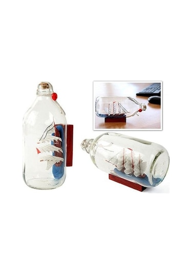 Dekoratif Cam Şişe Içinde Gemi Maketi Battal 4-4