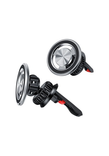 Jmary Mh-77 Magnetik 360 Derece Oynar Başlıklı Telefon Tutucu Havalandırma Tasarım Gri