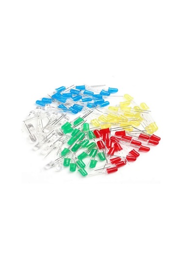 5 MM Led Seti 5 Renk Elektronik Işık Kaynağı Lamba Gösterge Uyarı Sinyali 100 Adet