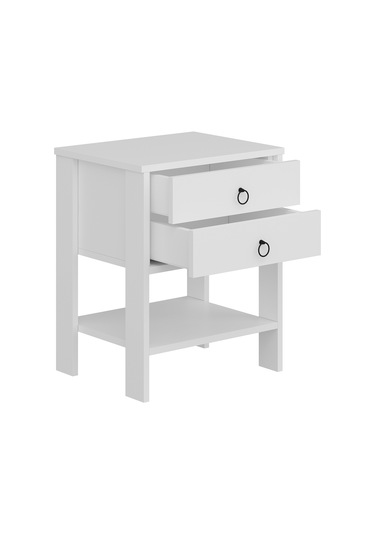 Dekorosso Zen Modern 2 Çekmeceli Komodin Beyaz